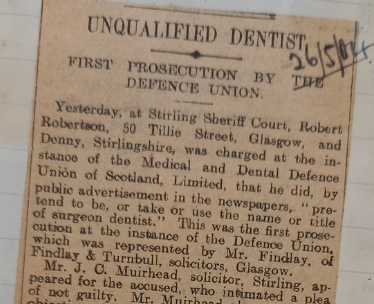 Picture of an old newspaper clipping describing the case